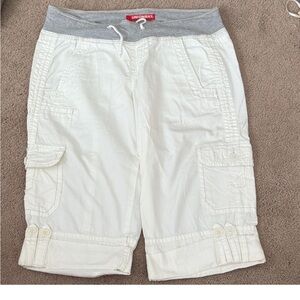 UNIONBAY Kids White Cargo Pants with Gray Waistband